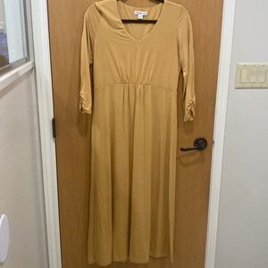 Coldwater Creek mustard colored maxi dress